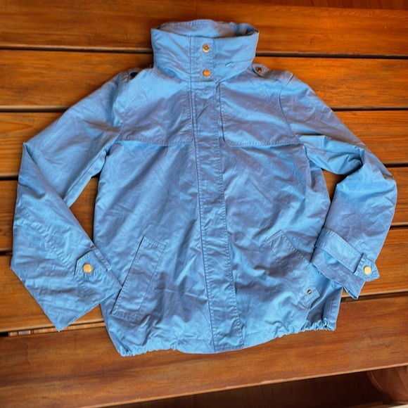 Powder blue parka with gold hardware - Picture 2 of 3